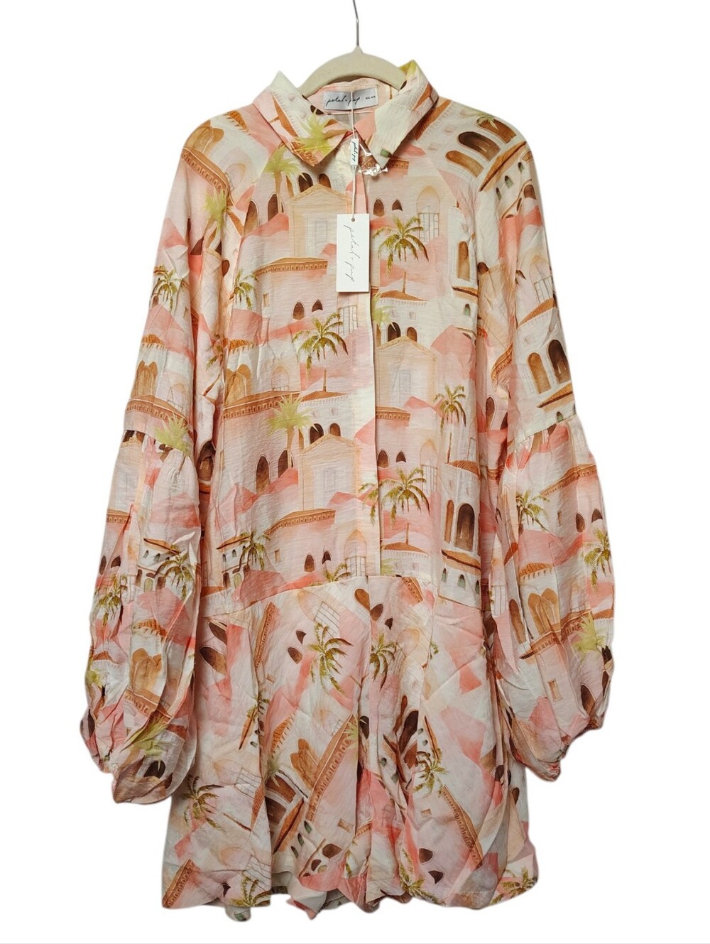 NWT Petal + Pup Women's Cowper Landscape Print Long Sleeve Playsuit Romper
